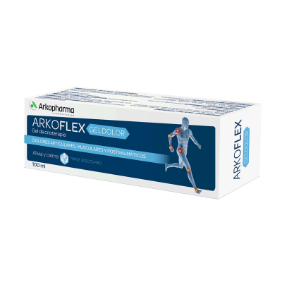 Arkoflex® Gel Dolor es un producto médico, que se presenta en forma de gel, especialmente formulado para aliviar y calmar los dolores articulares, musculares y post-traumáticos de forma rápida, gracias a su efecto frío inmediato.