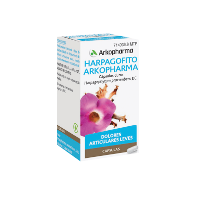 Arkopharma Harpagofito. Medicamento tradicional a base de plantas utilizado en el tratamiento de dolores articulares leves, basado exclusivamente en su uso tradicional.