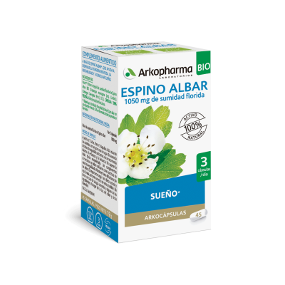 Arkocápsulas® Espino Albar BIO es un complemento alimenticio a base de Espino Albar, que ayuda a disminuir la tensión nerviosa, la irritabilidad y a conciliar el sueño.