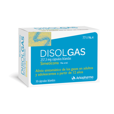 Disolgas® alivio sintomático de los gases en adultos y adolescentes a partir de los 12 años. Bienestar digestivo.